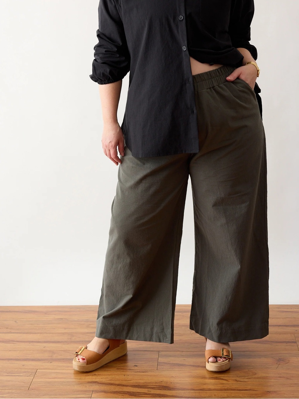 EUCALYPTUS COTTON CREPE LORETTA PANT BY FREE LABEL - SIZE 2X